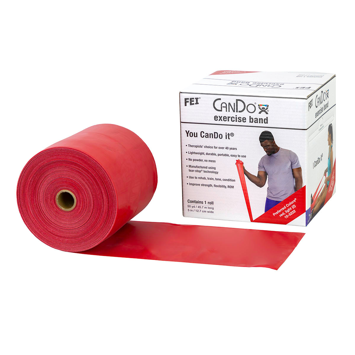 CanDo Low Powder Exercise Band Rolls Cases