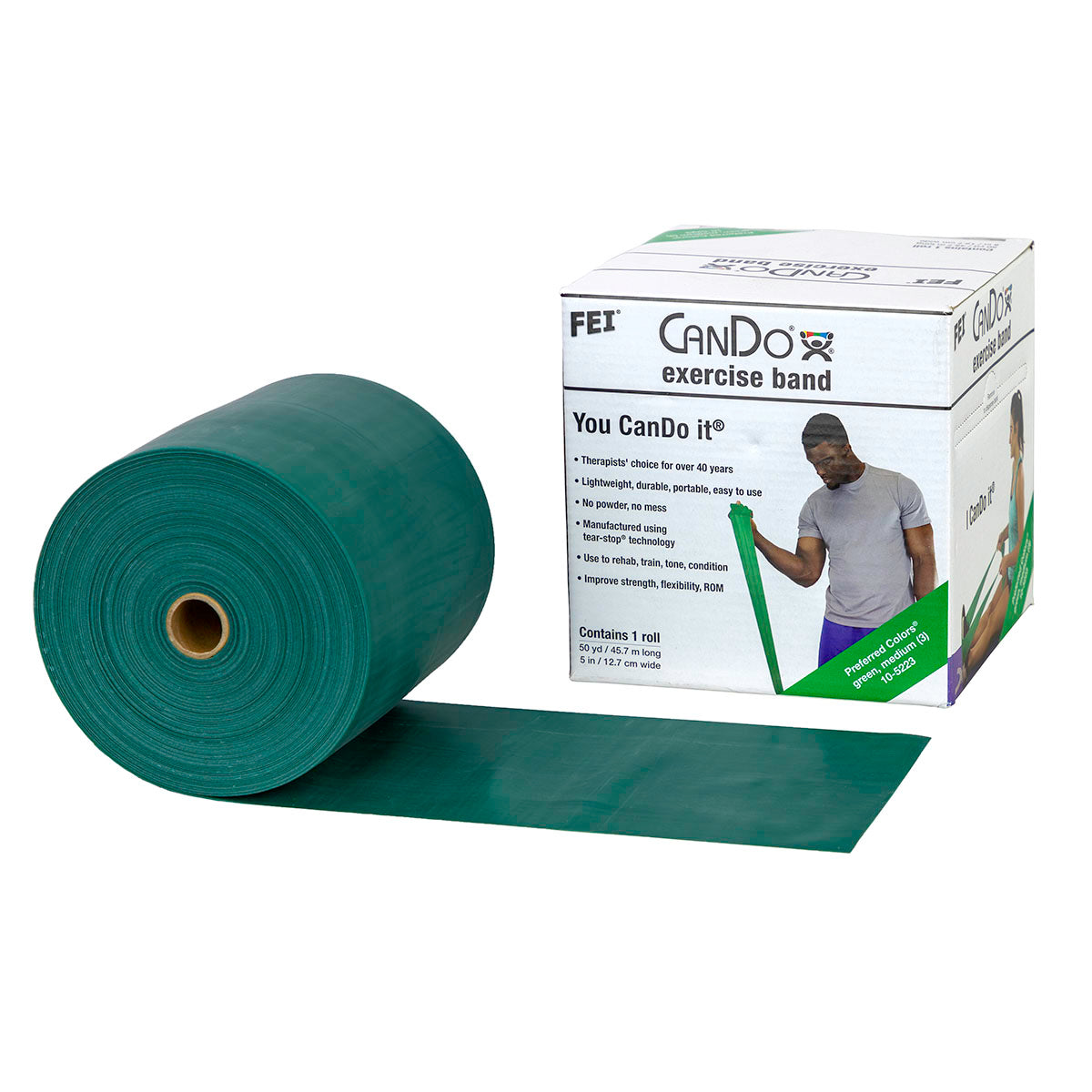 CanDo Low Powder Exercise Band Rolls Cases