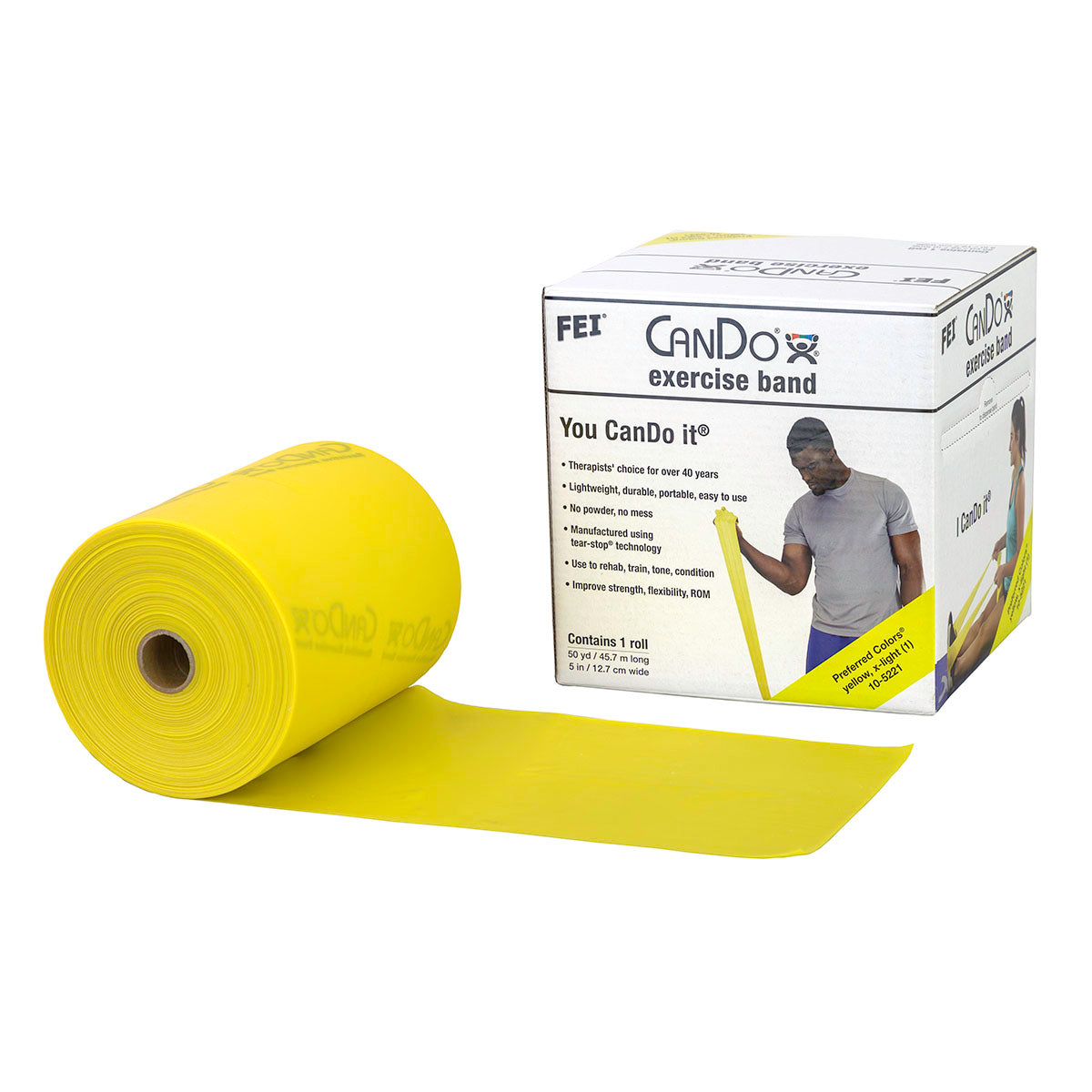 CanDo Low Powder Exercise Band Rolls Cases